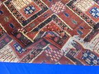 Handmade Antique Afghan Baluchi Wool Rug - Carpet for Living Room - Rustic Home Decor 6.5×8.5 ft
