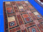 Handmade Antique Afghan Baluchi Wool Rug - Carpet for Living Room - Rustic Home Decor 6.5×8.5 ft