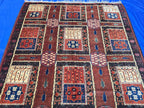 Handmade Antique Afghan Baluchi Wool Rug - Carpet for Living Room - Rustic Home Decor 6.5×8.5 ft
