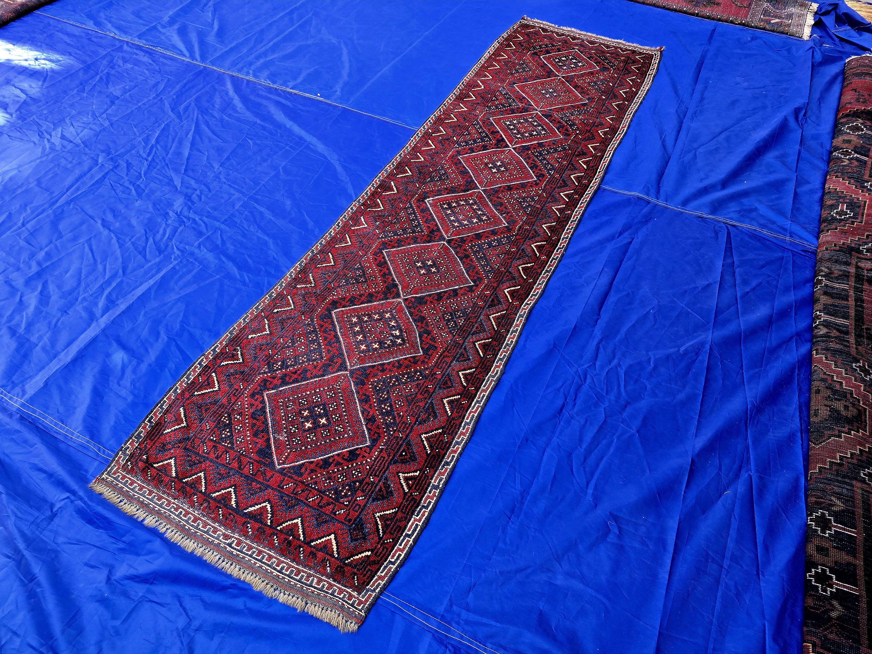 Vintage Afghan Kilim Runner Rug 2x8.5 Ft, Handmade Wool Tribal Runner, Rustic Boho Long Narrow Carpet