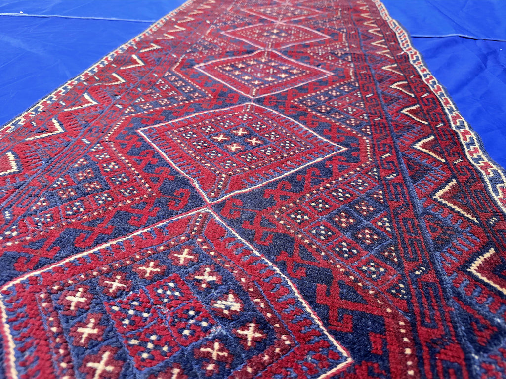 Vintage Afghan Kilim Runner Rug 2x8.5 Ft, Handmade Wool Tribal Runner, Rustic Boho Long Narrow Carpet