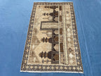 3x5 ft Vintage Baluchi Pictorial Wool Handmade Accent Rug