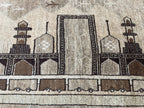 3x5 ft Vintage Baluchi Pictorial Wool Handmade Accent Rug