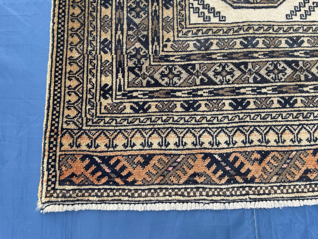 Antique 4x7 ft Handwoven Afghan Collectible Rug