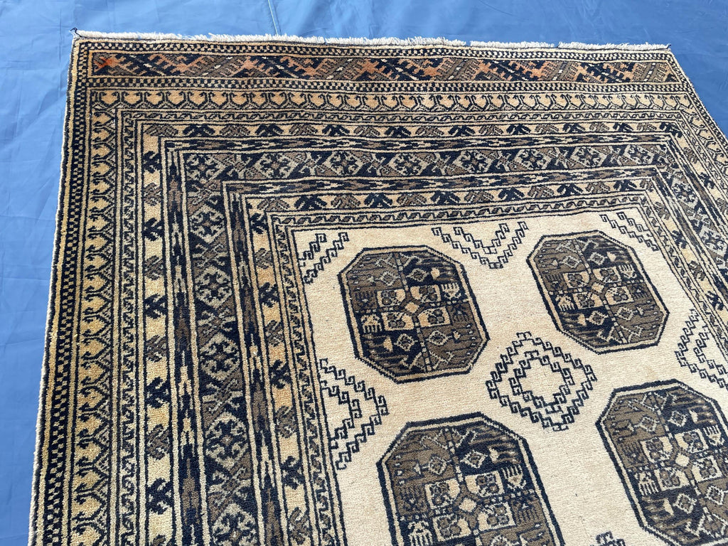 Antique 4x7 ft Handwoven Afghan Collectible Rug