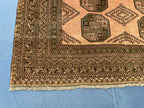 Beige & Brown Afghan Baluchi Rug 5x6 Ft, Handmade Wool Tribal Area Rug, Vintage Geometric Carpet, Oriental Boho Home Decor