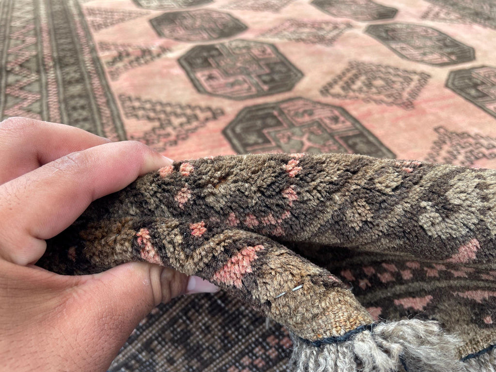 Beige & Brown Afghan Baluchi Rug 5x6 Ft, Handmade Wool Tribal Area Rug, Vintage Geometric Carpet, Oriental Boho Home Decor