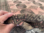 Beige & Brown Afghan Baluchi Rug 5x6 Ft, Handmade Wool Tribal Area Rug, Vintage Geometric Carpet, Oriental Boho Home Decor