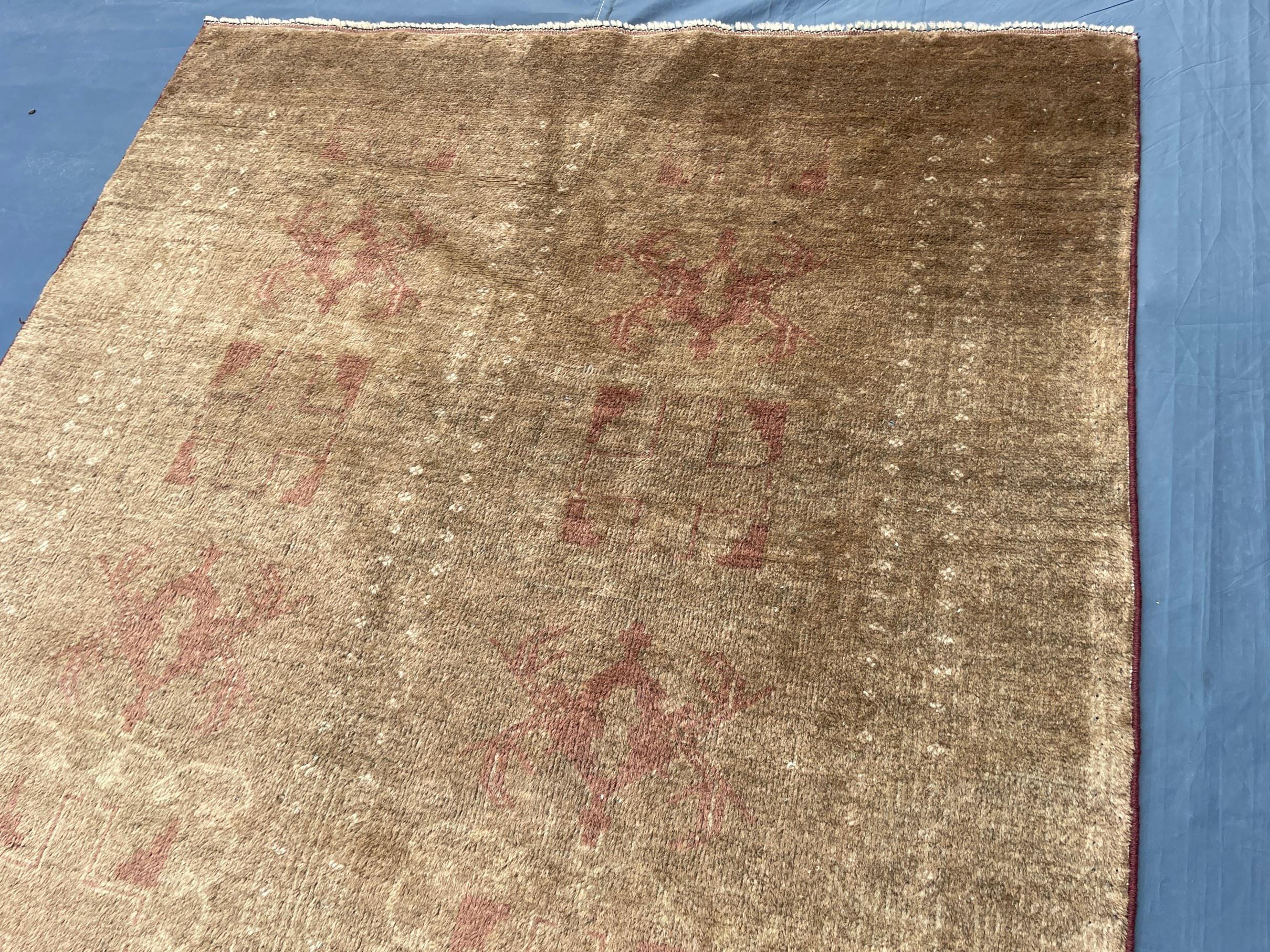 Vintage Baluchi Maldari Wool Runner Rug (12.11x3.9 ft) – Hand Knotted Afghan Carpet