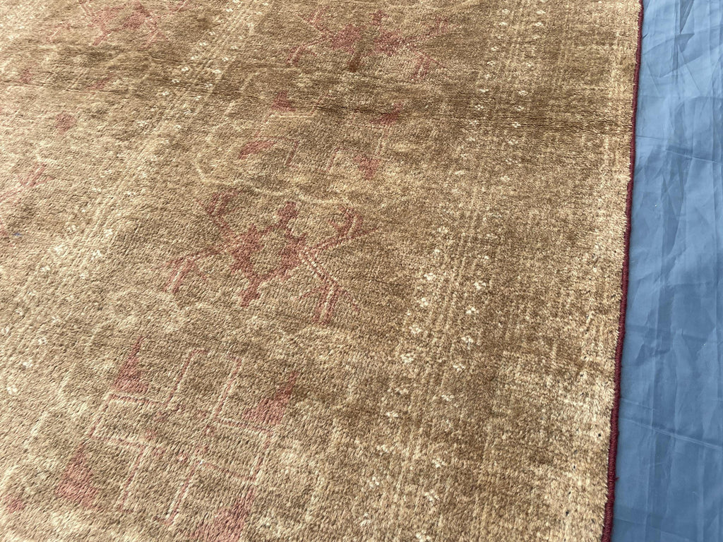Vintage Baluchi Maldari Wool Runner Rug (12.11x3.9 ft) – Hand Knotted Afghan Carpet