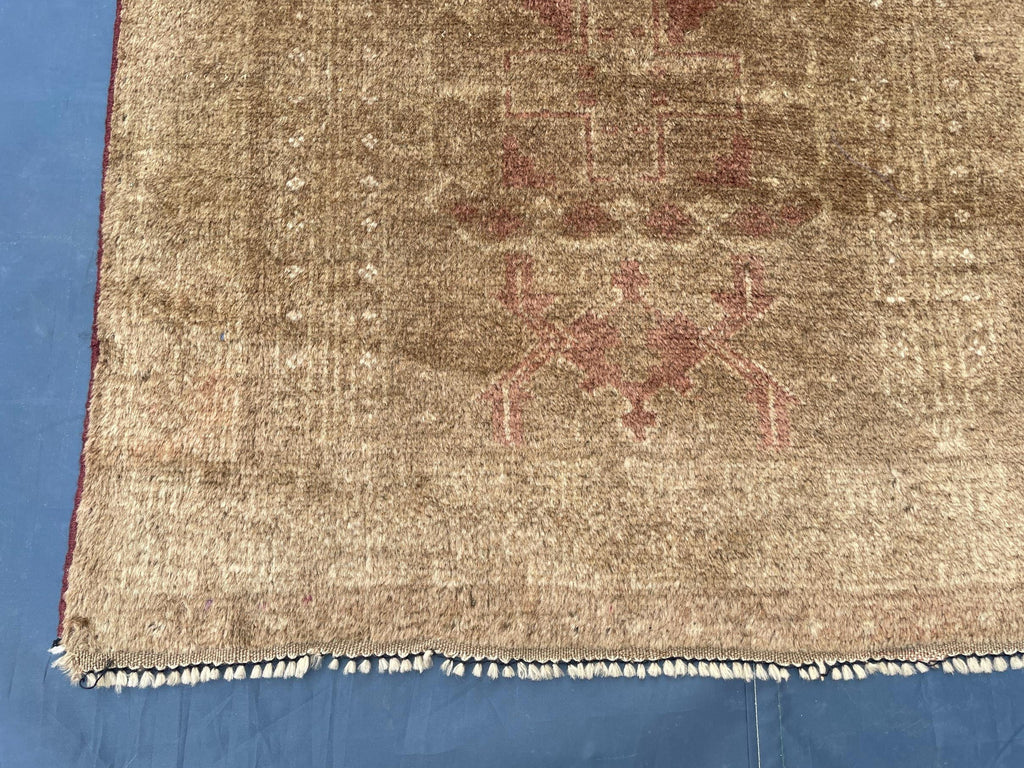 Vintage Baluchi Maldari Wool Runner Rug (12.11x3.9 ft) – Hand Knotted Afghan Carpet