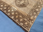 Vintage Afghan Hand-Knotted Wool Rug (8.5 x 4.10 ft) – Turkmen Pattern