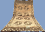 Vintage Afghan Hand-Knotted Wool Rug (8.5 x 4.10 ft) – Turkmen Pattern