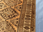 Brown Handwoven Antique Afghan Geometric Turkmen Wool Rug - 5.10x 4.4 ft - Rustic Home decor