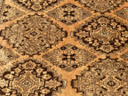 Brown Handwoven Antique Afghan Geometric Turkmen Wool Rug - 5.10x 4.4 ft - Rustic Home decor