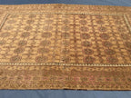 5x9 ft Antique Brown Afghan Handmade Tribal Wool Geometric Carpet - Living Room Decor