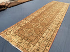 3x10 ft Rustic Brown Antique Handwoven Tribal Wool Hallway Runner Rug - Entryway Home Decor