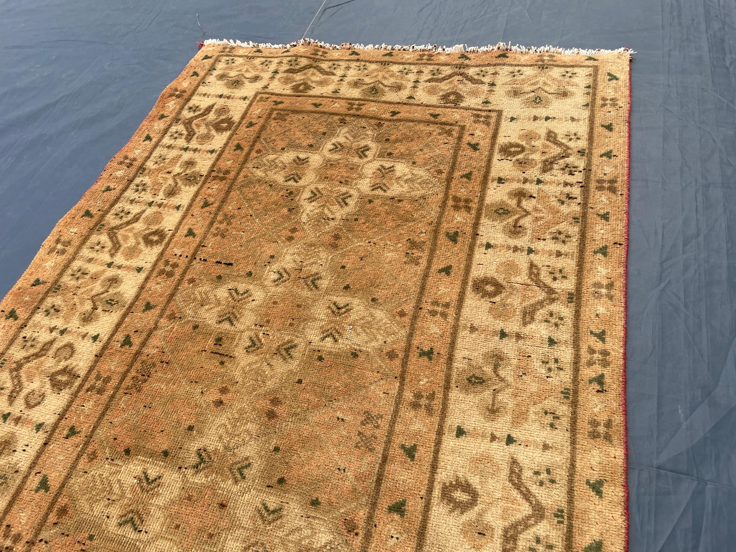 3x10 ft Rustic Brown Antique Handwoven Tribal Wool Hallway Runner Rug - Entryway Home Decor