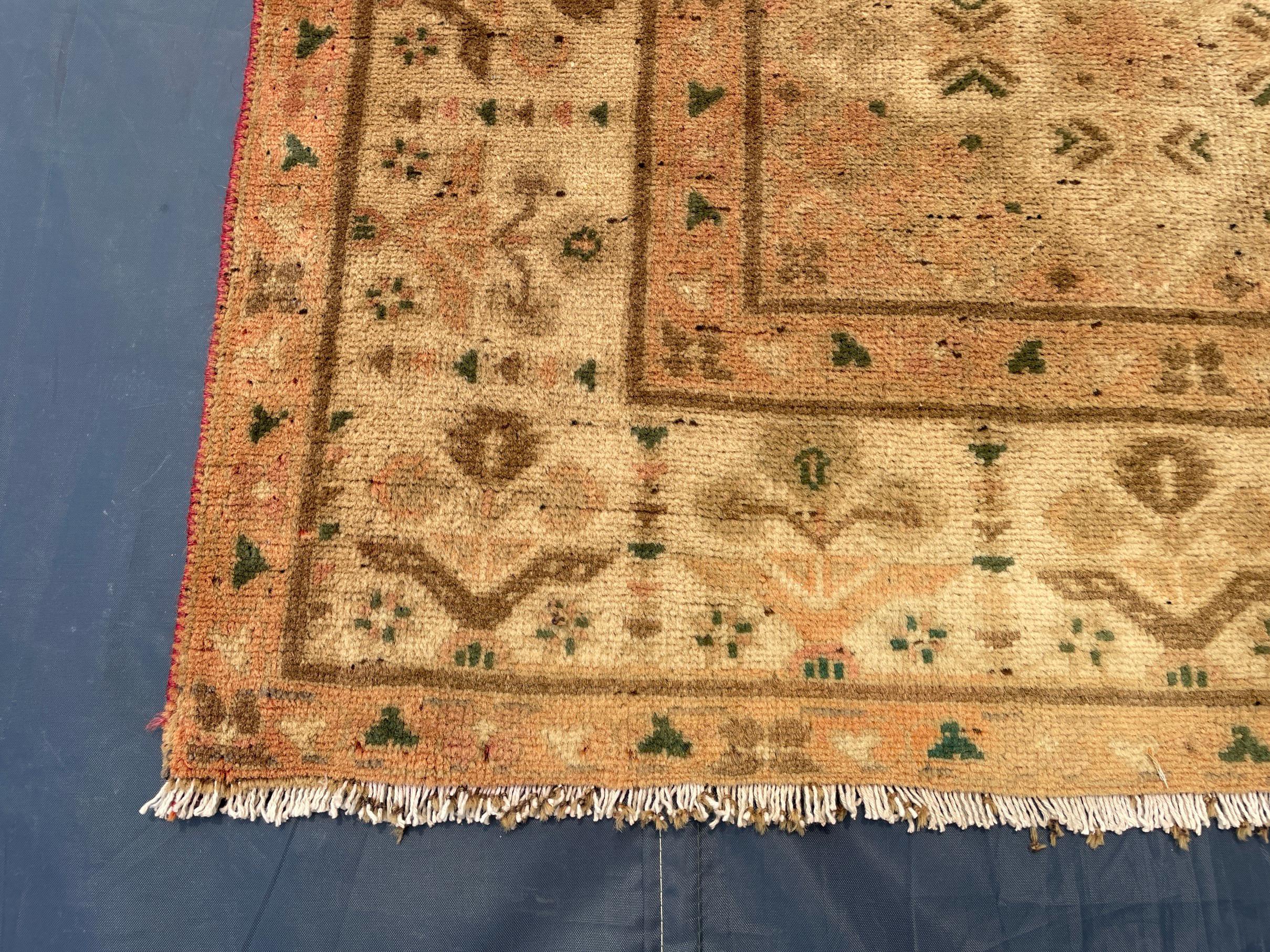 3x10 ft Rustic Brown Antique Handwoven Tribal Wool Hallway Runner Rug - Entryway Home Decor