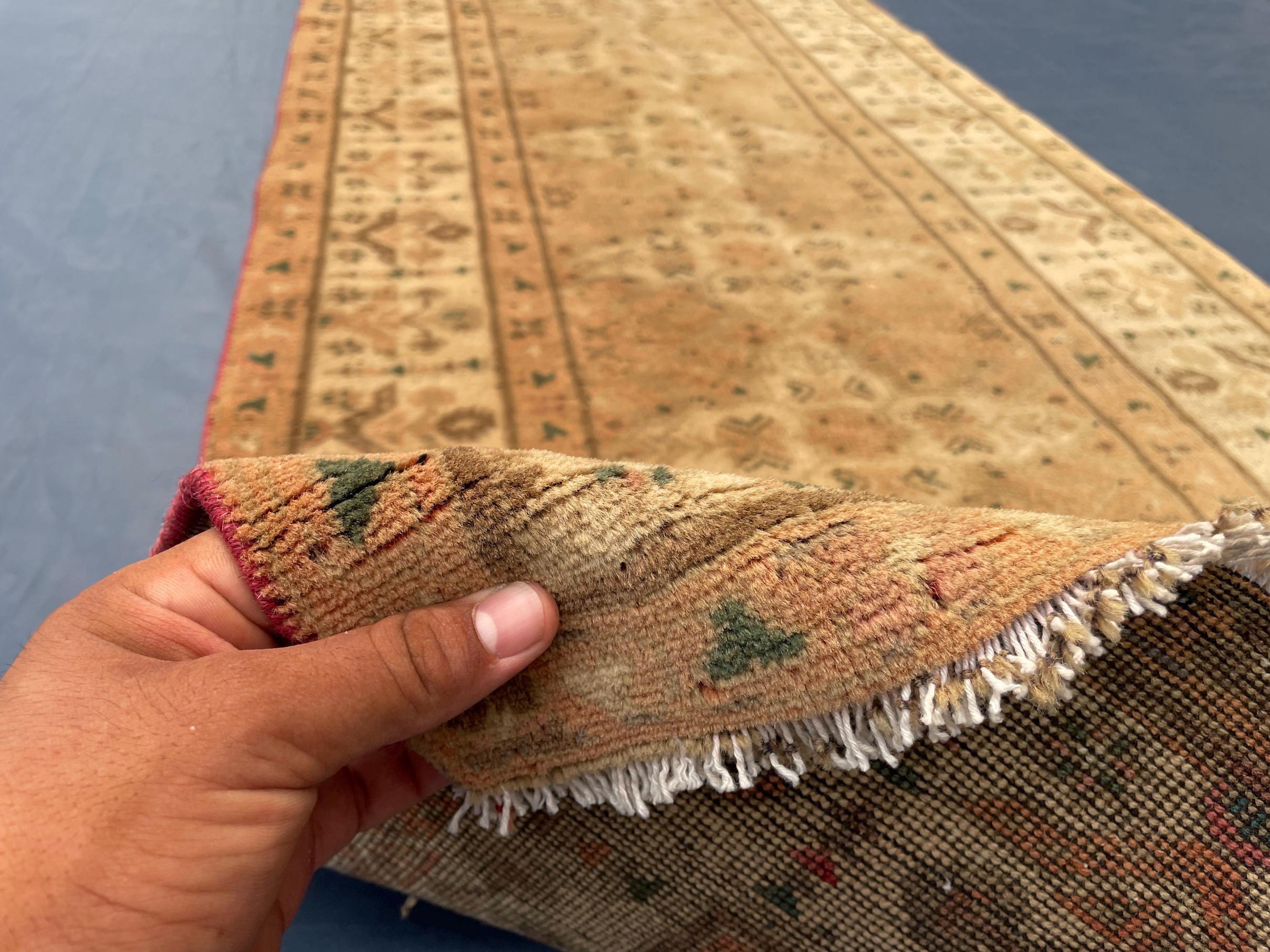 3x10 ft Rustic Brown Antique Handwoven Tribal Wool Hallway Runner Rug - Entryway Home Decor