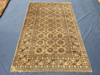 Antique Hand-knotted Wool Oriental Rug – 6.6x4.2 ft, Rustic Afghan Home Decor