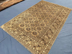 Antique Hand-knotted Wool Oriental Rug – 6.6x4.2 ft, Rustic Afghan Home Decor