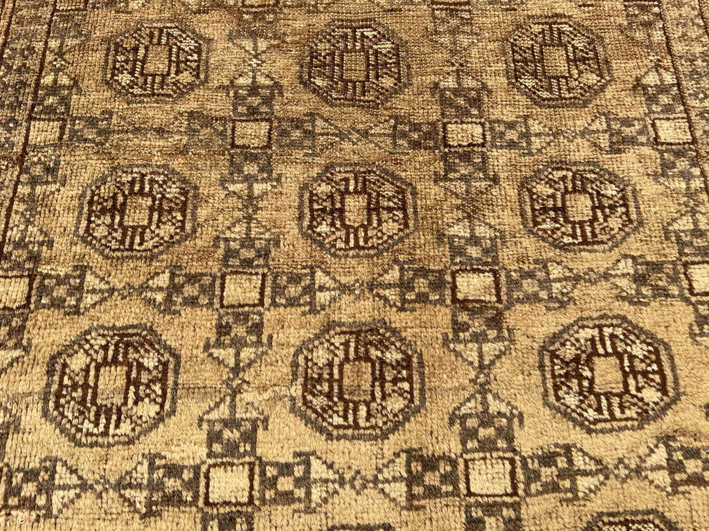 Antique Hand-knotted Wool Oriental Rug – 6.6x4.2 ft, Rustic Afghan Home Decor