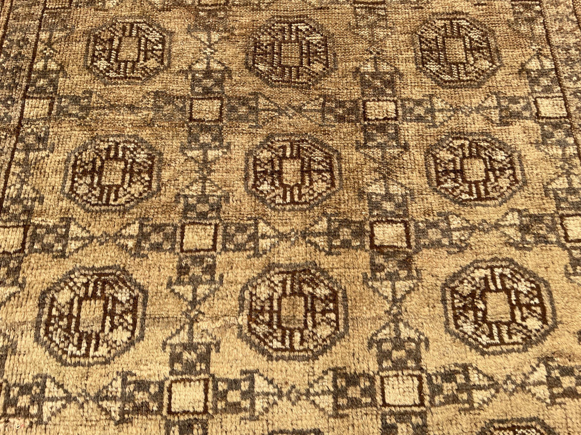 Antique Hand-knotted Wool Oriental Rug – 6.6x4.2 ft, Rustic Afghan Home Decor