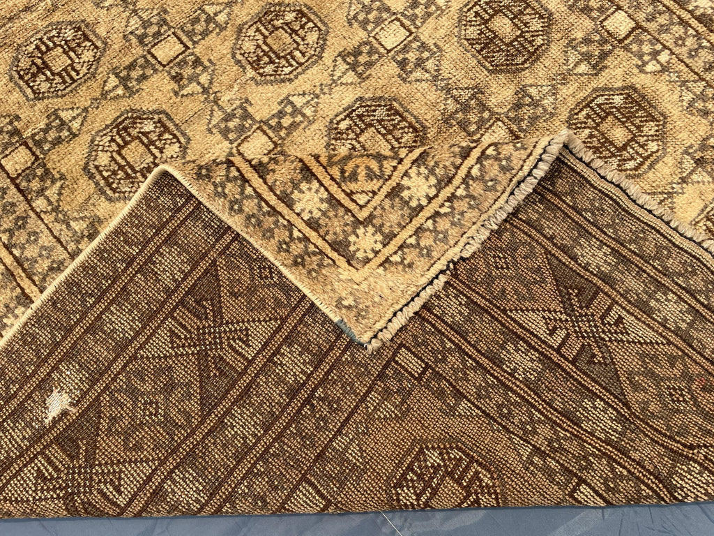 Antique Hand-knotted Wool Oriental Rug – 6.6x4.2 ft, Rustic Afghan Home Decor