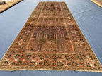 3x9 ft Antique Ali Hoja Handmade Afghan Wool Hallway Rug - Collectible Vintage Piece