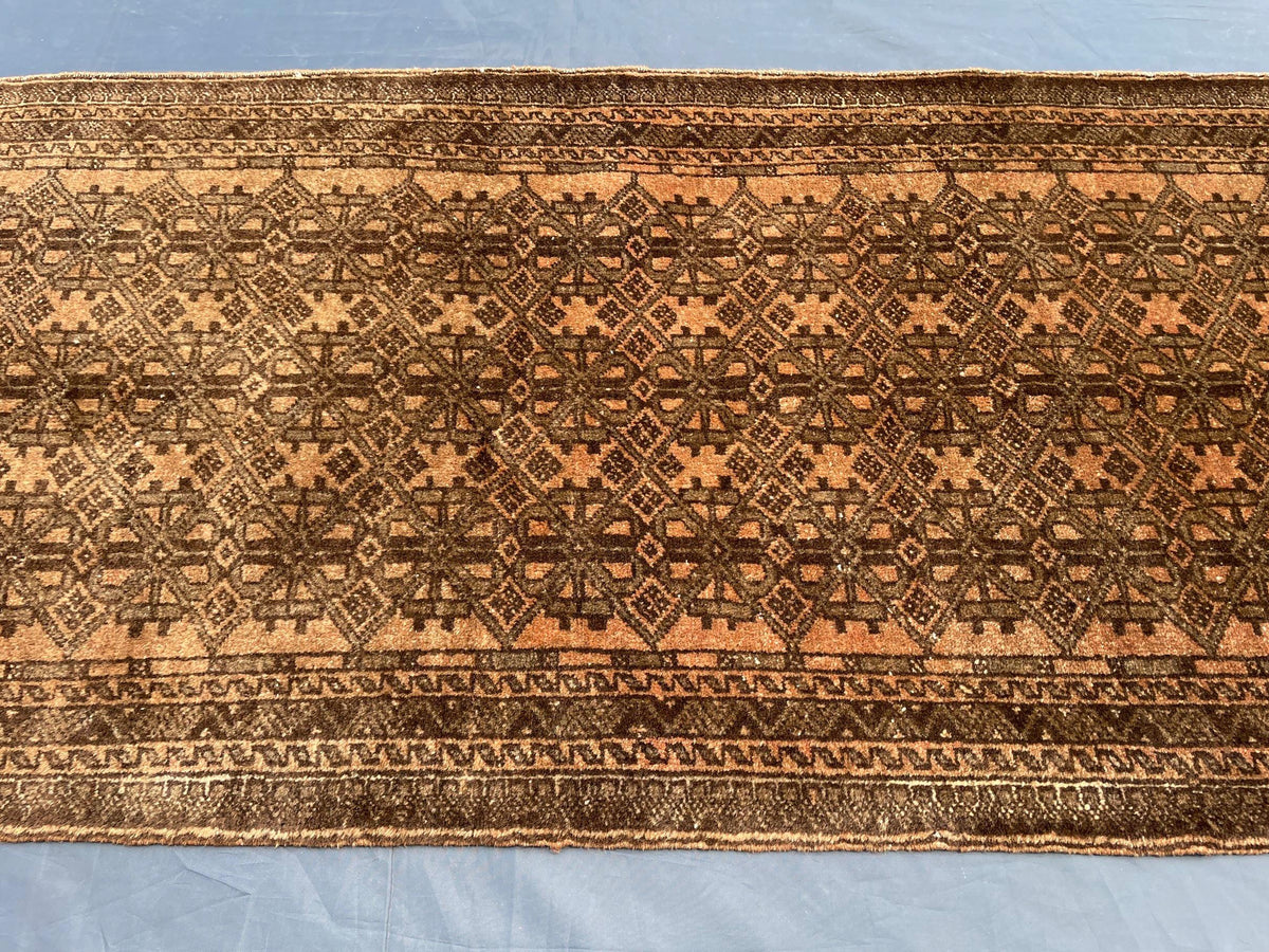 3x9 ft Vintage Handwoven Afghan Wool Runner Rug - Home Decor