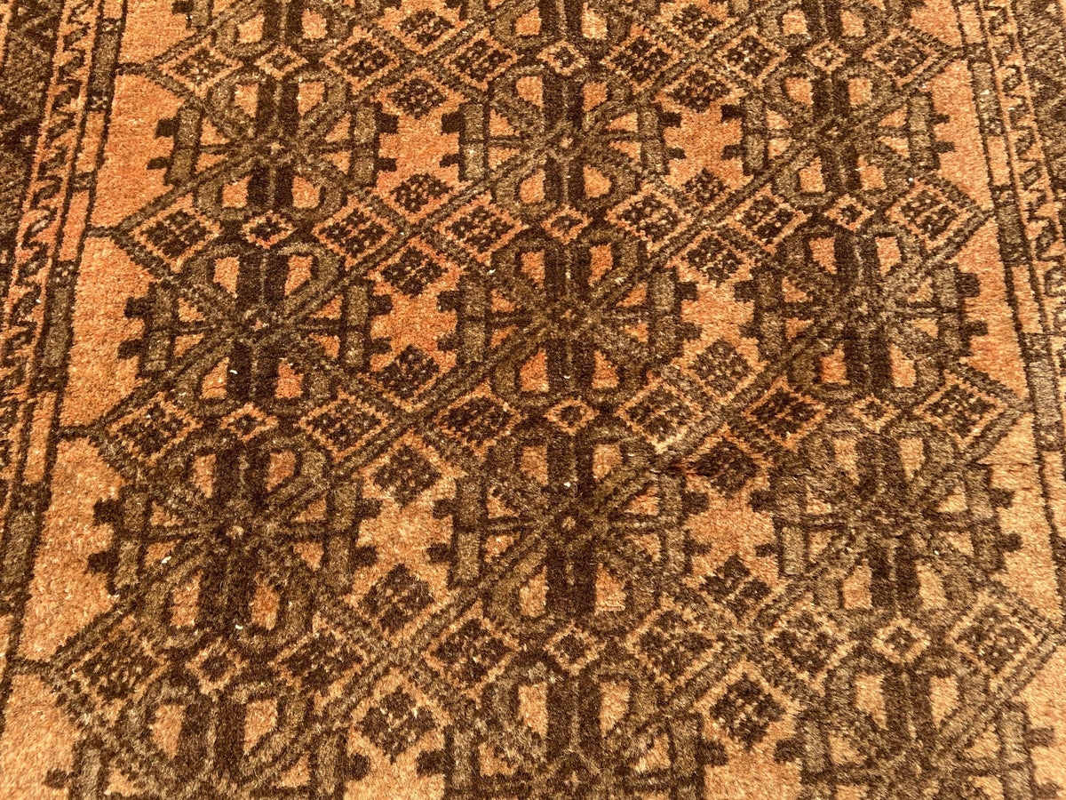 3x9 ft Vintage Handwoven Afghan Wool Runner Rug - Home Decor