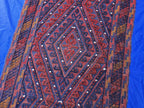 Rustic Red Navy 2.5×12 ft Vintage Mashwari Kilim Runner Rug