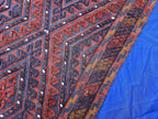 Rustic Red Navy 2.5×12 ft Vintage Mashwari Kilim Runner Rug