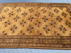5x8 ft Brown Vintage Handwoven Tribal Wool Geometric Carpet - Living Room Carpet