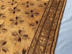 5x8 ft Brown Vintage Handwoven Tribal Wool Geometric Carpet - Living Room Carpet