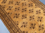 5x8 ft Brown Vintage Handwoven Tribal Wool Geometric Carpet - Living Room Carpet