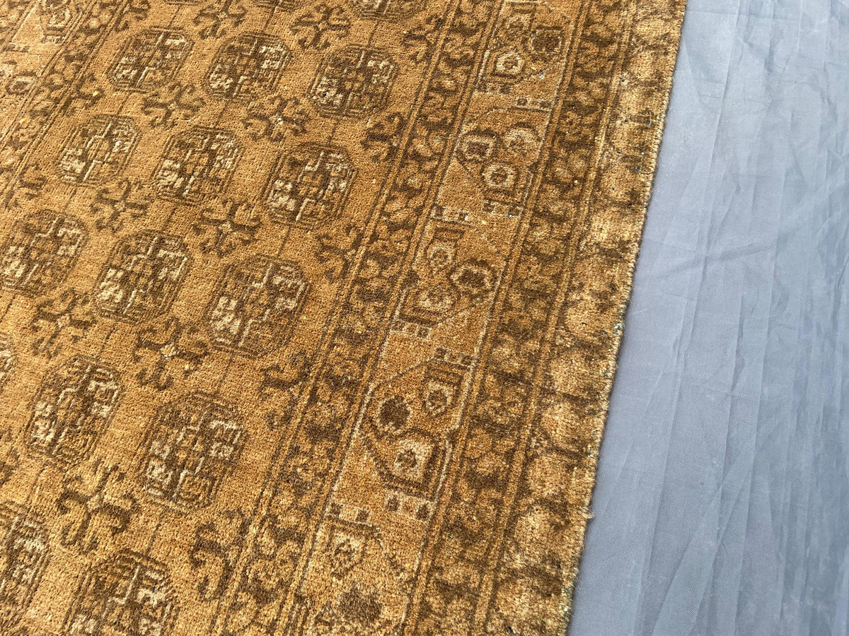 3×13 Ft Vintage Afghan Handmade Wool Hallway Runner, Distressed Brown Antique Tribal Carpet, Long Corridor Rug
