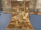 Vintage Handmade Brown Wool Rug 3x5 ft - Wall Hanging Pictorial Rug
