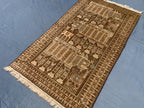 Vintage Pictorial Baluchi Handmade Wool Tribal Carpet - Rug for Living Room - 3x5 ft