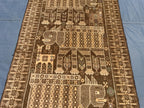Vintage Pictorial Baluchi Handmade Wool Tribal Carpet - Rug for Living Room - 3x5 ft