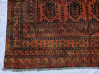 Rust Red Brown Vintage Afghan Area Rug 6.6×9.7 ft, Hand Knotted Wool Oriental Carpet