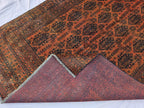 Rust Red Brown Vintage Afghan Area Rug 6.6×9.7 ft, Hand Knotted Wool Oriental Carpet