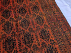 Rust Red Brown Vintage Afghan Area Rug 6.6×9.7 ft, Hand Knotted Wool Oriental Carpet