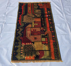 Vintage Afghan Rug 3x5 ft, Handmade Wool Tribal Rug, Abstract Geometric Area Rug