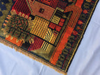 Vintage Afghan Rug 3x5 ft, Handmade Wool Tribal Rug, Abstract Geometric Area Rug