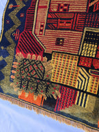 Vintage Afghan Rug 3x5 ft, Handmade Wool Tribal Rug, Abstract Geometric Area Rug