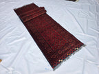 3x13 ft, Handmade Wool Rug, Traditional Tribal Runner, Red Oriental Hallway Rug, Long Narrow Boho Carpet, Geometric Rug