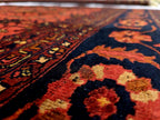 Vintage Afghan Handmade Rug 7x9 ft – Red Black Oriental Wool Area Rug
