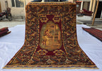 Vintage Afghan Handmade Rug 4x6 ft | Tribal Geometric Wool Carpet | Turkmen Style Oriental Area Rug